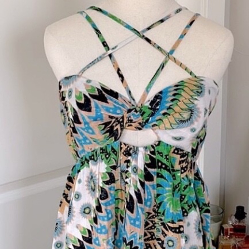 Daily Practice For Anthropologie Womens Sundress Strappy Multi Color Size Small